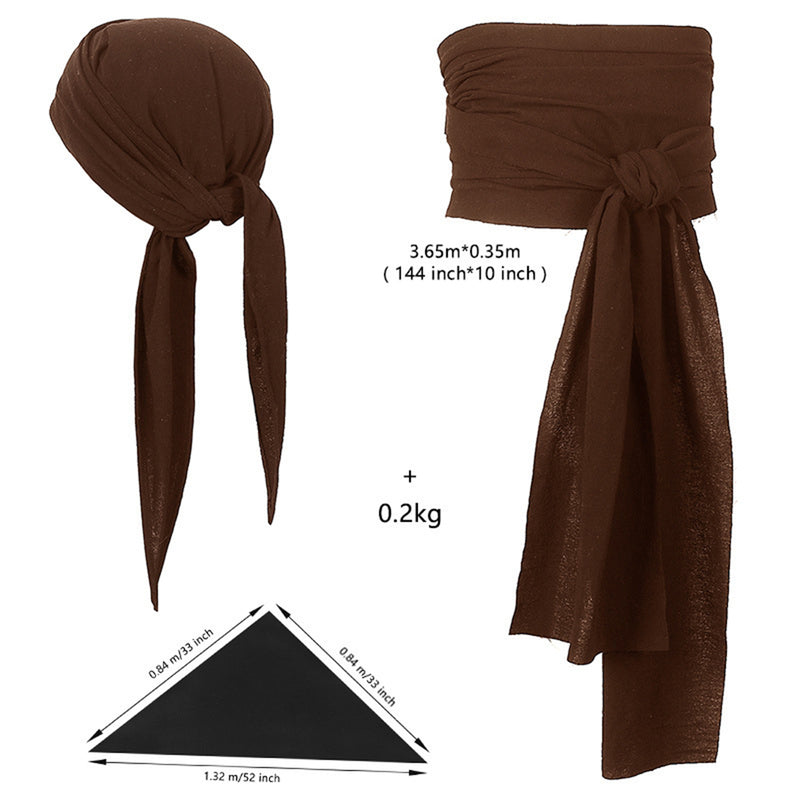 Vintage Medieval Pirate Viking Knight Cosplay Triangle Headscarf Belt - AwwwCos