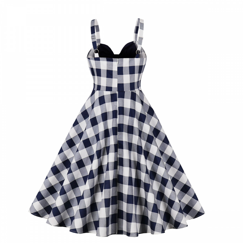 Vintage Rockabilly Halter Neck 1950 Swing Tea Party Dress Midi Dress