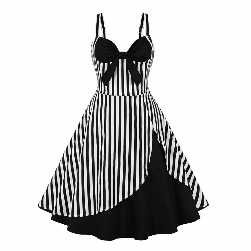 Vintage Rockabilly Halter Neck 1950 Swing Tea Party Dress Midi Dress