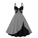 Vintage Rockabilly Halter Neck 1950 Swing Tea Party Dress Midi Dress - AwwwCos