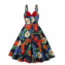 Vintage Rockabilly Halter Neck 1950 Swing Tea Party Dress Midi Dress - AwwwCos