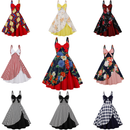 Vintage Rockabilly Halter Neck 1950 Swing Tea Party Dress Midi Dress - AwwwCos