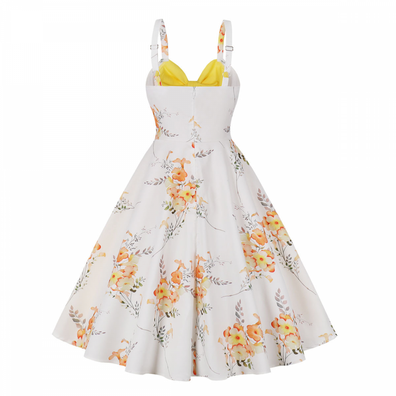Vintage Rockabilly Halter Neck 1950 Swing Tea Party Dress Midi Dress