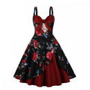 Vintage Rockabilly Halter Neck 1950 Swing Tea Party Dress Midi Dress - AwwwCos