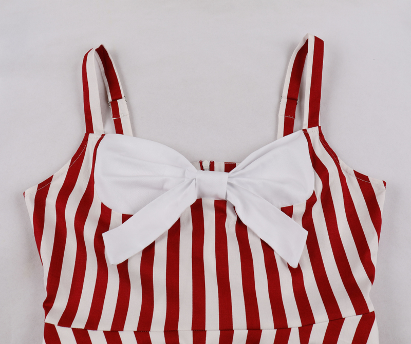 Vintage Rockabilly Halter Neck 1950 Swing Tea Party Dress Midi Dress