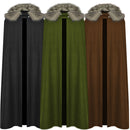 Vintage Shawl Cloak Medieval Renaissance Kings Cosplay Faux Fur Cape