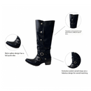 Wasteland Style Thick Heel Knights Boots Women Retro Black Punk Shoes - AwwwCos