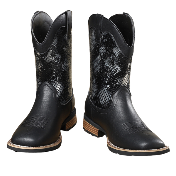 Western Cowboy Boots Men High Barrel British Workwear Knight Shoes