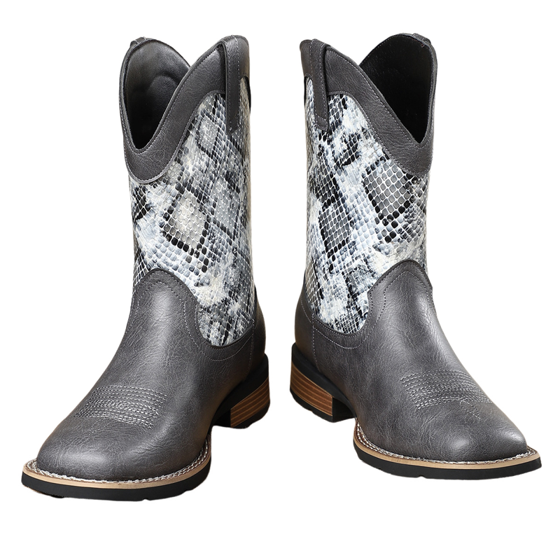 Western Cowboy Boots Men High Barrel British Workwear Knight Shoes