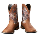 Western Cowboy Shoes Embroidered Craft Retro Mid-Barrel Knight Boots - AwwwCos