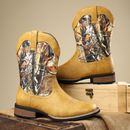 Western Cowboy Shoes Embroidered Craft Retro Mid-Barrel Knight Boots - AwwwCos