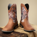 Western Cowboy Shoes Embroidered Craft Retro Mid-Barrel Knight Boots - AwwwCos
