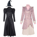 Wicked Cosplay Costume Glinda Pink Uniform Elphaba Black Dress Hat - AwwwCos