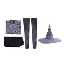 Wicked Elphaba Cosplay Costume Printed Dress Cloak Socks Hat