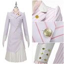 Wicked Glynda Cosplay Costume Hat Gloves Pink Striped Uniform Skirt