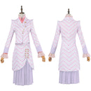 Wicked Glynda Cosplay Costume Purple Striped Jacket Skirt Blouse