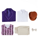 Movie Willy Wonka & the Chocolate Factory Cosplay Costume Classic Purple Suit