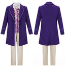 Movie Willy Wonka & the Chocolate Factory Cosplay Costume Classic Purple Suit