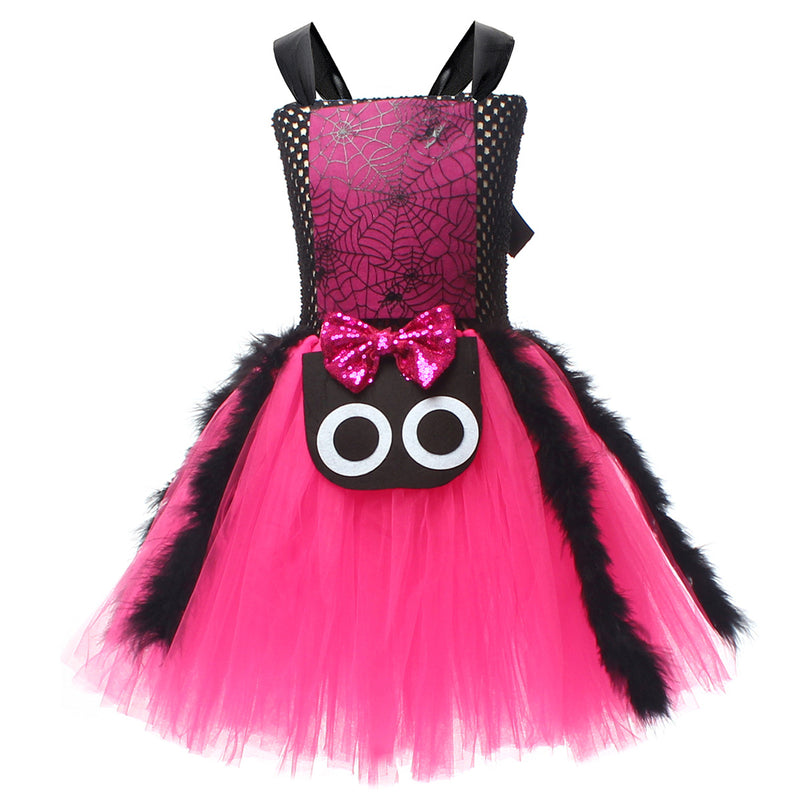 Witch Cosplay Kids Toddler Scary Crochet Top Puffy Tulle Tutu Skirt
