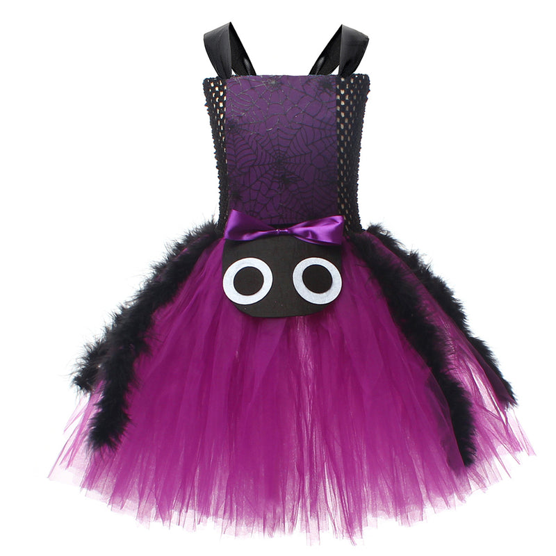 Witch Cosplay Kids Toddler Scary Crochet Top Puffy Tulle Tutu Skirt