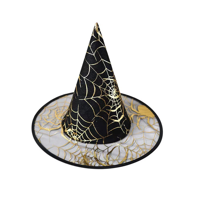 Witch Cosplay Spider Pattern Dance Mesh Wizard Magic Hat Decoration - AwwwCos