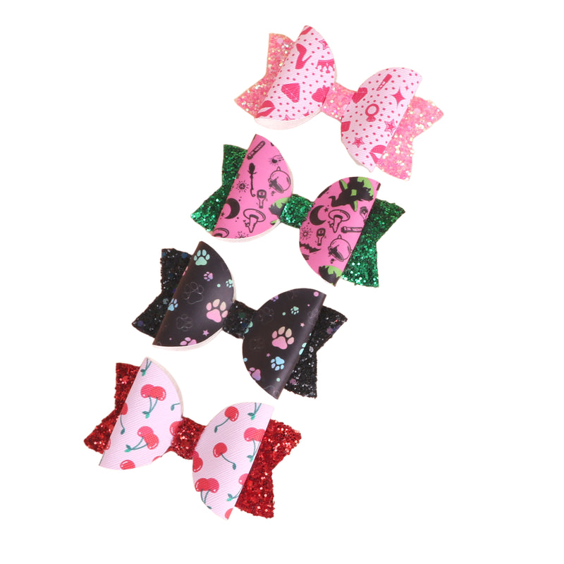 Witch Hair Accessories for Women Girls Printed Hairpiece Bowknot Clip Gift - AwwwCos