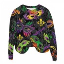 Woman Sweatshirts Round Neck Feather Printing Pullover Carnival Sweater
