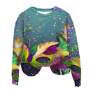 Woman Sweatshirts Round Neck Feather Printing Pullover Carnival Sweater