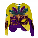Woman Sweatshirts Round Neck Feather Printing Pullover Carnival Sweater