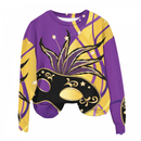 Woman Sweatshirts Round Neck Feather Printing Pullover Carnival Sweater