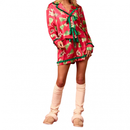 Women 2 Piece Xmas Jammies Christmas Pajamas Top Ruffle Shorts - AwwwCos