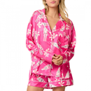 Women 2 Piece Xmas Jammies Christmas Pajamas Top Ruffle Shorts - AwwwCos