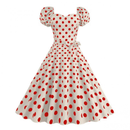 Women 50s Vintage Polka Dot Short Sleeve Cocktail Swing A Line Dress - AwwwCos
