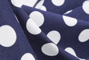 Women 50s Vintage Polka Dot Turn-Down Collar Cocktail Swing Dress - AwwwCos