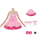 Women Alien Stage Mizi Cosplay Costume Pink Strapless Dress Accessories