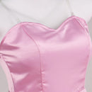 Women Alien Stage Mizi Cosplay Costume Pink Sweetheart Dress Headgear Accessories