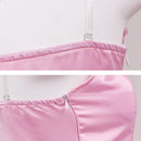 Women Alien Stage Mizi Cosplay Costume Pink Sweetheart Dress Headgear Accessories