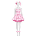 Women Alien Stage Mizi Cosplay Costume Pink Sweetheart Dress Headgear Accessories