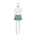 Women Alien Stage Mizi Cosplay Costume School JK Uniform Green Plaid Skirt