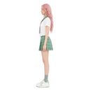 Women Alien Stage Mizi Cosplay Costume School JK Uniform Green Plaid Skirt