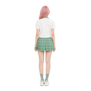 Women Alien Stage Mizi Cosplay Costume School JK Uniform Green Plaid Skirt
