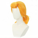 Women Anime Jessie Cosplay Wig Orange Hair Curled Bangs Double Ponytails