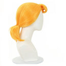 Women Anime Jessie Cosplay Wig Orange Hair Curled Bangs Double Ponytails