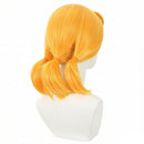 Women Anime Jessie Cosplay Wig Orange Hair Curled Bangs Double Ponytails