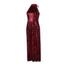 Women Ballerina Eve Cosplay Costume Burgundy Red Sequin Evening Dress - AwwwCos