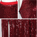 Women Ballerina Eve Cosplay Costume Burgundy Red Sequin Evening Dress - AwwwCos