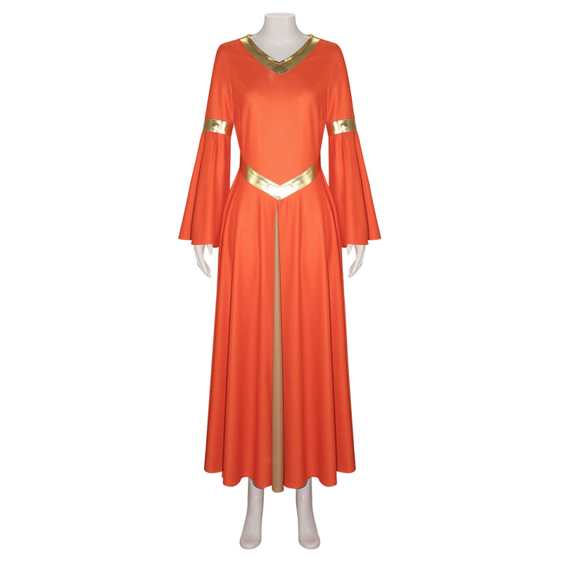 Women Bi Color Bell Long Sleeve Dress Church Robe Praisewear - AwwwCos