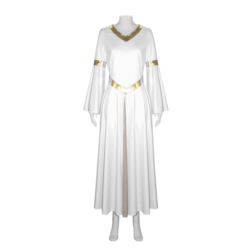 Women Bi Color Bell Long Sleeve Dress Church Robe Praisewear - AwwwCos