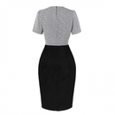 Women Blazer Collar Plaid Formal Work Pencil Wiggle Dress - AwwwCos