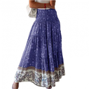 Women Bohemian Long Skirts High Waist Boho A Line Pleated Maxi Skirts - AwwwCos